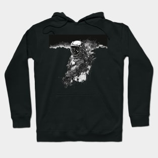 Interstellar Noir Astronaut Sinks into a Cosmic Pool Hoodie